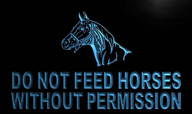 Do Not Feed Horses without permission Neon Sign